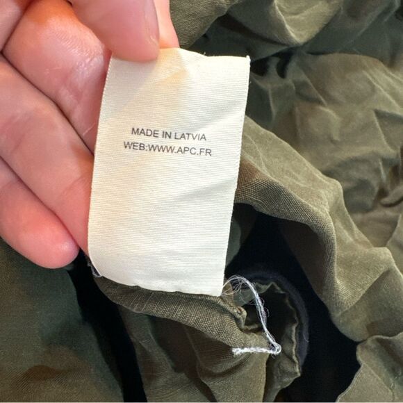 A.P.C. Linen And Silk Belted Green Shirt Dress Size XS - Picture 8 of 8